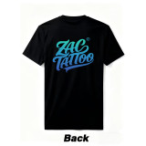 EXOSTUDIO and ZAC TATTOO Professional Tattoo Artist Black T-shirt With Logo