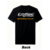 EXOSTUDIO and ZAC TATTOO Professional Tattoo Artist Black T-shirt With Logo