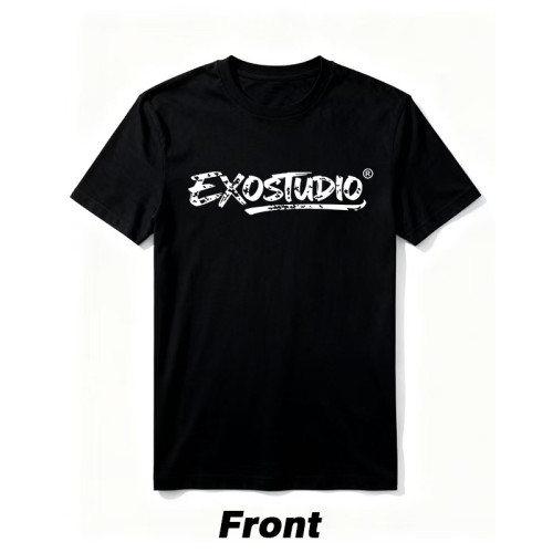 EXOSTUDIO and ZAC TATTOO Professional Tattoo Artist Black T-shirt With Logo