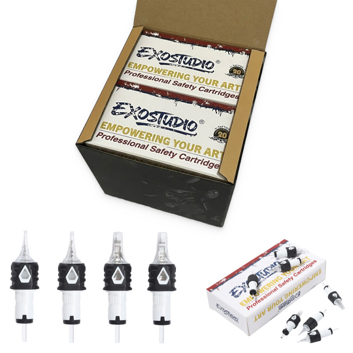 FRENKO GHOST BLACK & GREY WORKS COLLECTION - EXOSTUDIO Classic Edition Cartridge Needles Set (8 BOXES OF 20PCS)