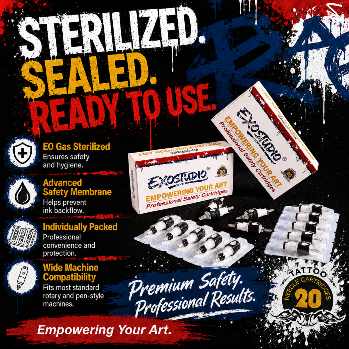 Sample Box With Mixed Sizes - EXOSTUDIO Classic Edition Tattoo Cartridge Needles (20PCS/BOX)