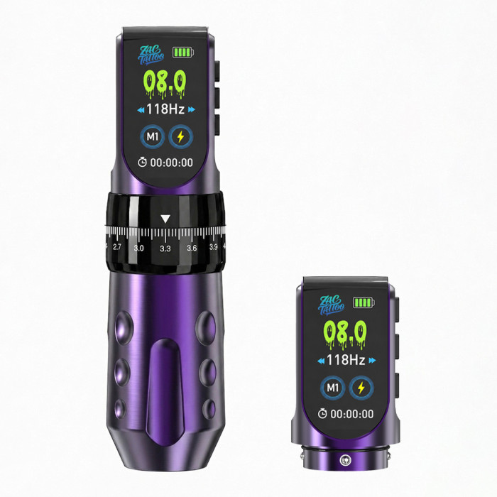 ZAC TATTOO Z1 Adjustable Stroke Wireless Tattoo Battery Pen Machine With 2 Battery Packs (Free Shipping)