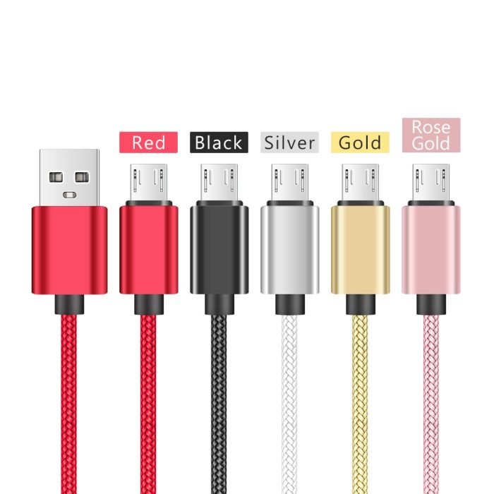 YCDC Micro USB Cable 2A Fast Data Sync Charging Cable For Samsung Huawei Xiaomi LG HTC Andriod Microusb Mobile Phone Cables