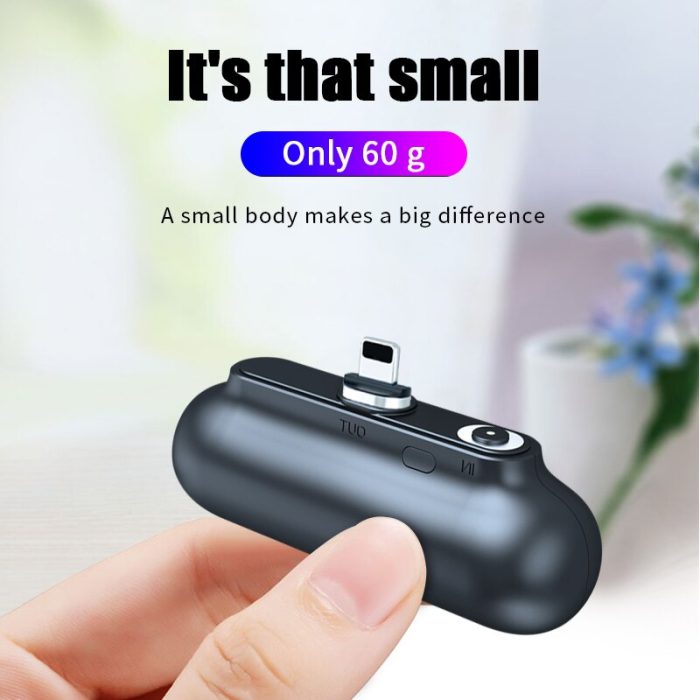 Garas Mini Magnetic Charger Power Bank Micro USB Type C 2600mAh Portable Battery Charger for 3 in1 Mobile phone Charger Magetic
