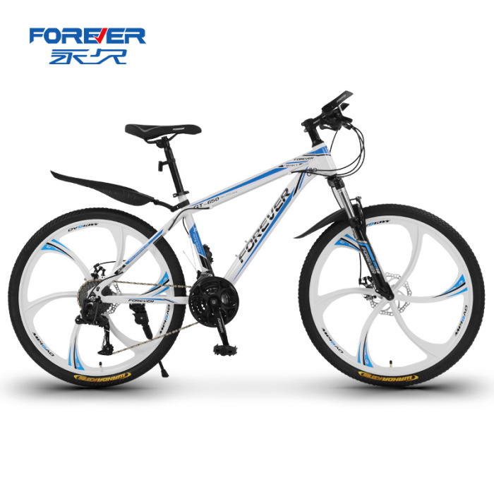 FOREVER brand new bicycle 24 inch six Knife Wheel 21speed high carbon steel Frame Mountain Bike for adult