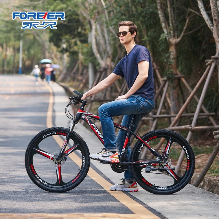 FOREVER brand new bicycle 24 inch six Knife Wheel 21speed high carbon steel Frame Mountain Bike for adult