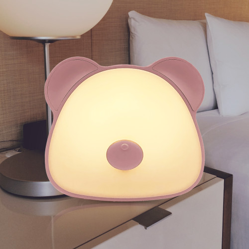Yan-tech Cute Bear Night Light for Kid Baby Infant Nursery Desk Lamp USB Charge White Warn White Color Change dimming Portable Indoor Desk Table Nightstand Lamp Girl Gift