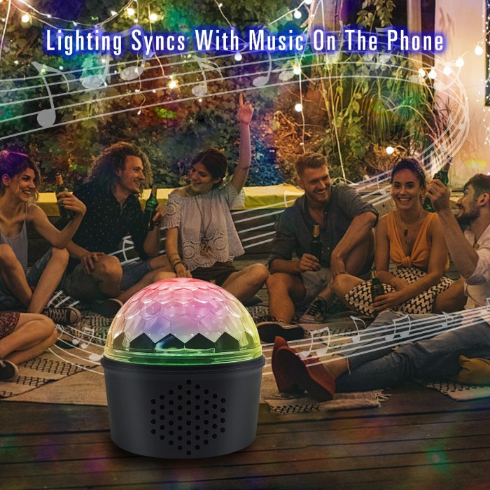 Disco Lights, Mini LED Light Effects Party Stage Lighting, Remote Control Bluetooth LED Colorful Changing Sound Light
