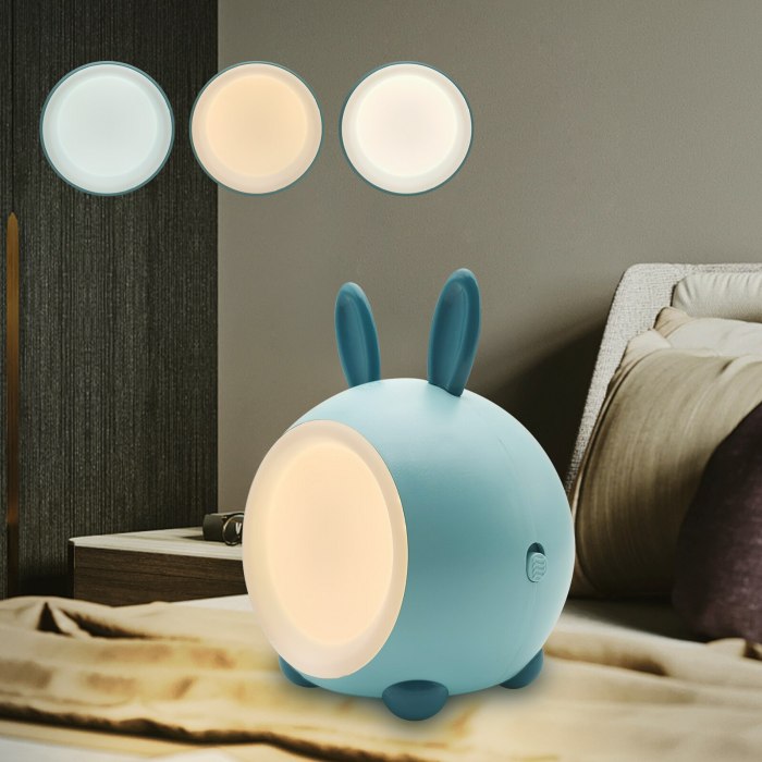 Cartoon Touch Night Light USB Charging Stepless Dimming Bedside Cute Animal Deer Bear Rabbit Child Table Light Home Sleep Decora