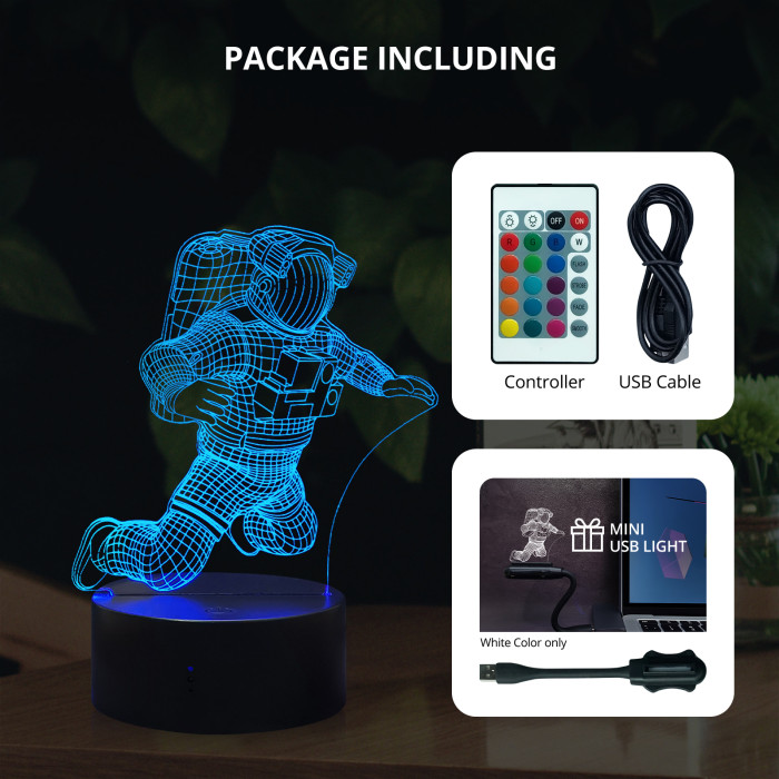 3D Astronaut Night Lamp 7 Colors Change Spaceman LED Illusion Visual Night Light with Remote Control Children Home Bedroom Sleeping Decoration Kids Toys