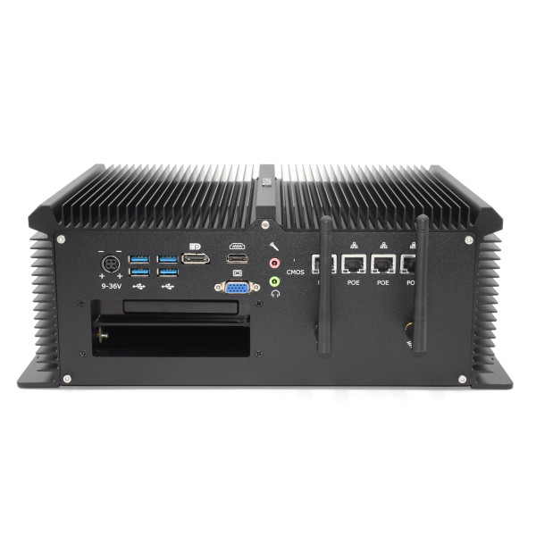 P15 Series Core i7 7920HQ 4 POE Lan, 9-36V Wide Voltage Fanless industrial PC
