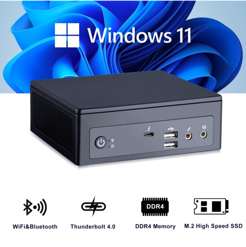 M2T Iris XE Graphics Thunderbolt 4.0 Windows 11 Samll Mini PC Computer Desktop
