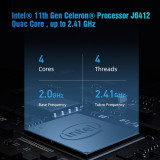 12th Gen processor Fanless Mini PC intel Celeron J6412, Dual HDMI +DP, Windows 11