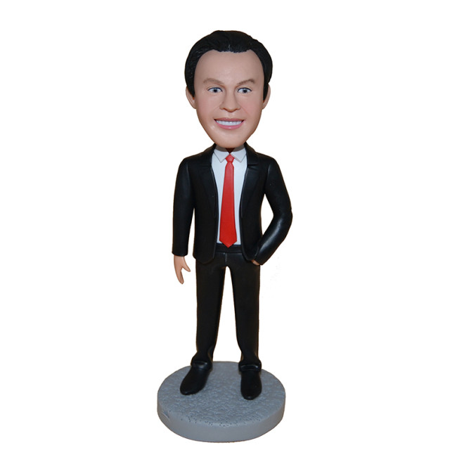 Custom bobblehead:A business man with red tie