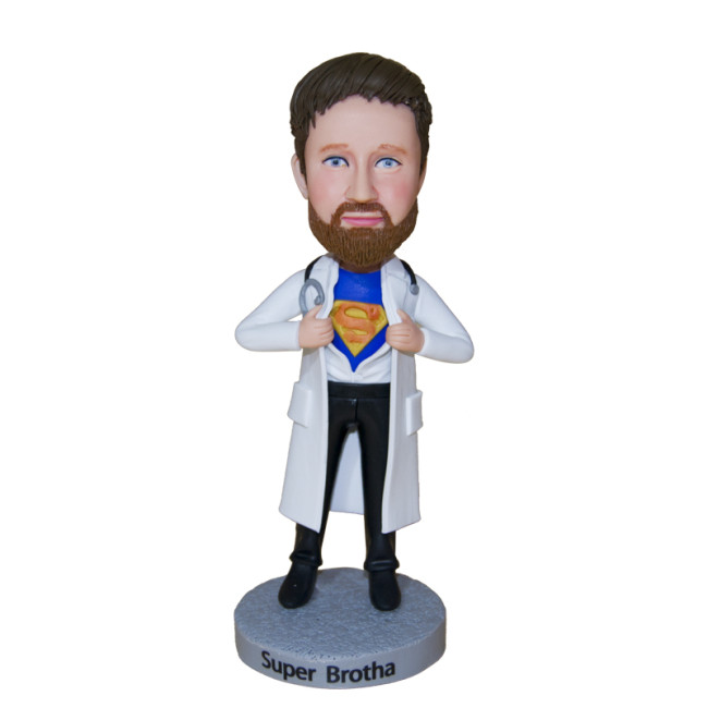 Custom Bobbleheads:Medical doctor with a dreaming of being a superman