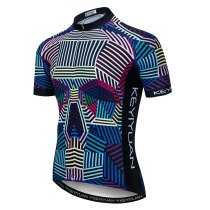 Keyiyuan new Jerseys Color line short-sleeved shirts Quick-drying breathable men's spring and summer bicycle Jersey