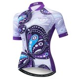 2020 Keyiyuan Women's Spring and Summer Purple Butterfly Jersey Short Sleeve Tops Breathable wicking and quick-drying bicycle cl