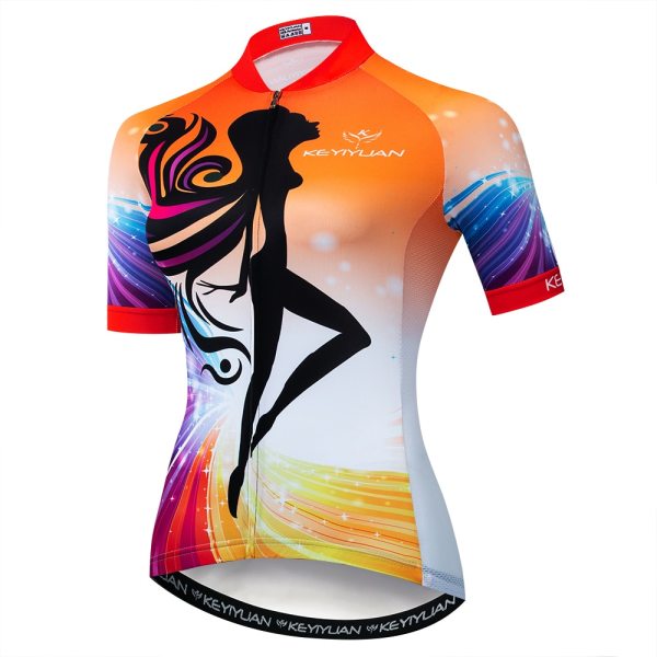 2020 Keyiyuan Women's Spring and Summer Dancing Beauty Cycling Short Sleeve Tops Breathable Sweat Road Bike Clothes