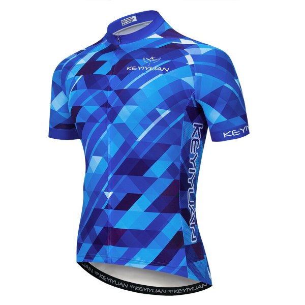 2020 Keyiyuan spring and summer new men's plaid pattern wicking quick-drying Jersey breathable riding short-sleeved shirt