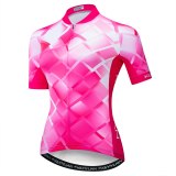 2020 Keyiyuan Women's Spring and Summer Pink Rectangular Jersey Short Sleeve Tops Breathable Sweat Road Bike Clothes