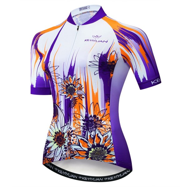 2020 Keyiyuan Women's Spring and Summer Purple Jersey Short Sleeve Tops Breathable Sweat Road Bike Clothes