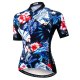 2020 Keyiyuan Women's Spring and Summer Blue and Black Flowers Cycling Short Sleeve Tops Breathable Sweat Bike Clothes