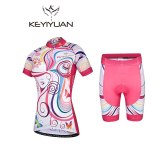 KEYIYUAN Cycling Short Sleeve Set Women Spring & Summer Cycling Clothes Pants Mountain Bike Sunburn Breathable Sportswear