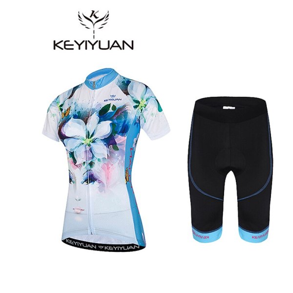 2018 KEYIYUAN Flower pattern  Cycling Jersey Women's Jerseys Cycling  Jerseys Short-sleeved Breathable Jerseys