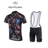 KEYIYUAN  New Men's Cycling Jersey Short Sleeve Bicycle Clothes Quick-Dry Riding Bike Ropa Ciclismo