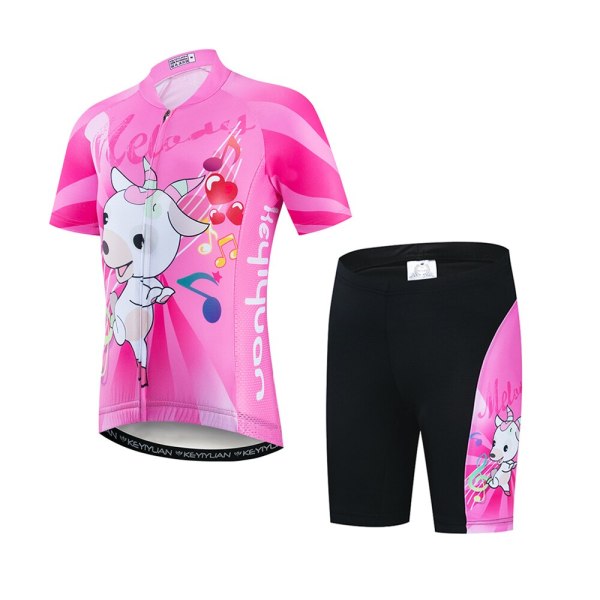 Keyiyuan Spring and Summer New Music Lamb Children's Cycling Jersey Breathable Quick-drying Short Sleeve Set