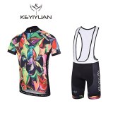 KEYIYUAN Abstract painting Summer Cycling clothing short sleeve mountain bike Jersey Racing Bicycle clothing Cycling set