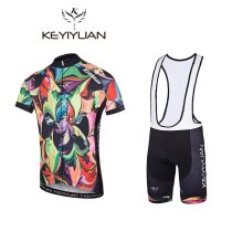 KEYIYUAN Abstract painting Summer Cycling clothing short sleeve mountain bike Jersey Racing Bicycle clothing Cycling set