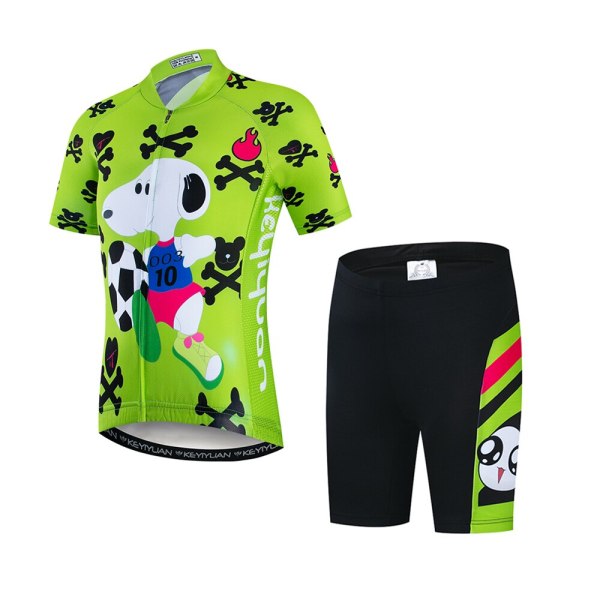 Keyiyuan Spring and Summer New Cartoon Puppy Children's Cycling Jersey Breathable Quick-drying Short Sleeve Set
