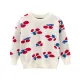 #Wy03 Children's Milky white Cartoon Sweater Girls Outerwear