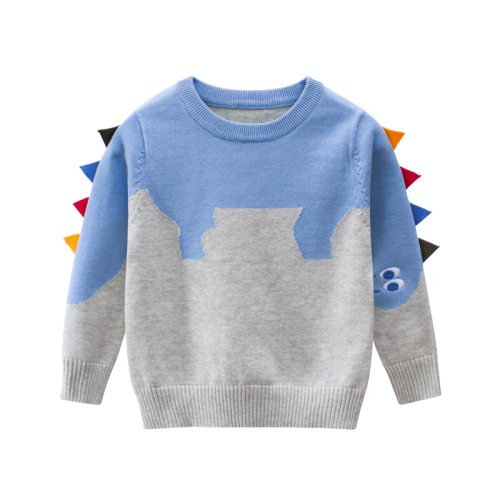 #Wy01 Children's Grey Blue Sweater Boys Outerwear