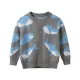 New Kids Grey Shark Sweaters Soft Cartoon Sweater