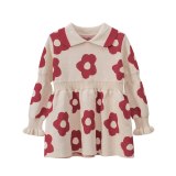Big Red Flower Girls Sweaters Dress