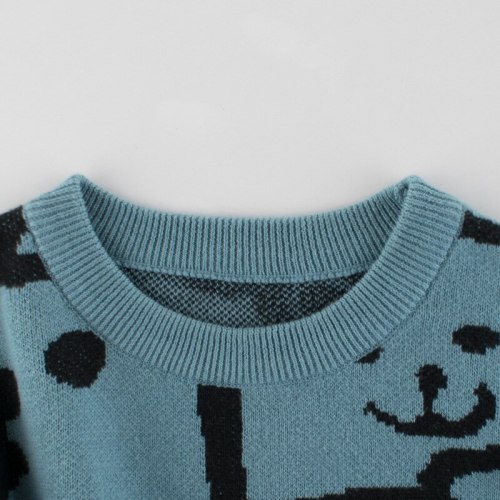#Wy02 Children's Blue Cartoon Sweater Boys Outerwear