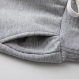 Children's Sports Suit plus fleece orange and Grey #P006