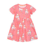 Girl Dress Short Sleeve Pink #G013