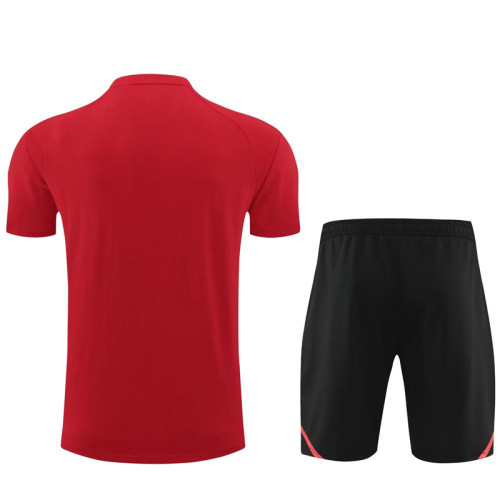 #AKH01 Red Children's Short Suit (High Quality) (pure cotton yarn)