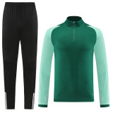 #AHP01 Green Children's Half Pull Tracksuit Long Suit (High Quality)