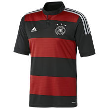 2014 Germany Away Balck And Red Retro Soccer Jersey