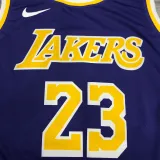 LA Lakers James #23 Purple NBA Jerseys Hot Pressed