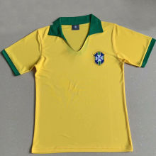 1957 Brazil Home Yellow Retro Soccer Jersey