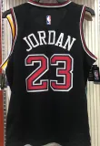Bulls Jordan #23 Black NBA Jerseys Hot Pressed