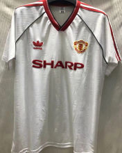 1988/90 M Utd Away White Retro Soccer Jersey