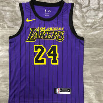2018 LA Lakers BRYANT # 24 Purple Stripe Limited Edition NBA Jerseys Hot Pressed