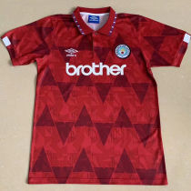 1991 Man City Away Red Retro Soccer Jersey