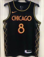 2021 Bulls LAVINE #8 City Edition Black NBA Jerseys Hot Pressed